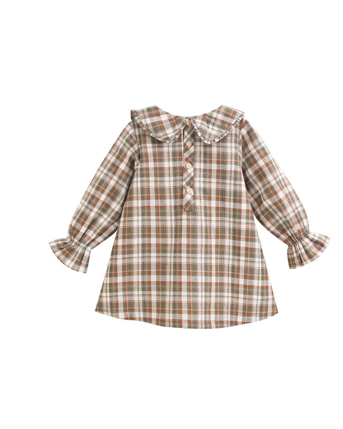 Vestito quadri marroni e verdi