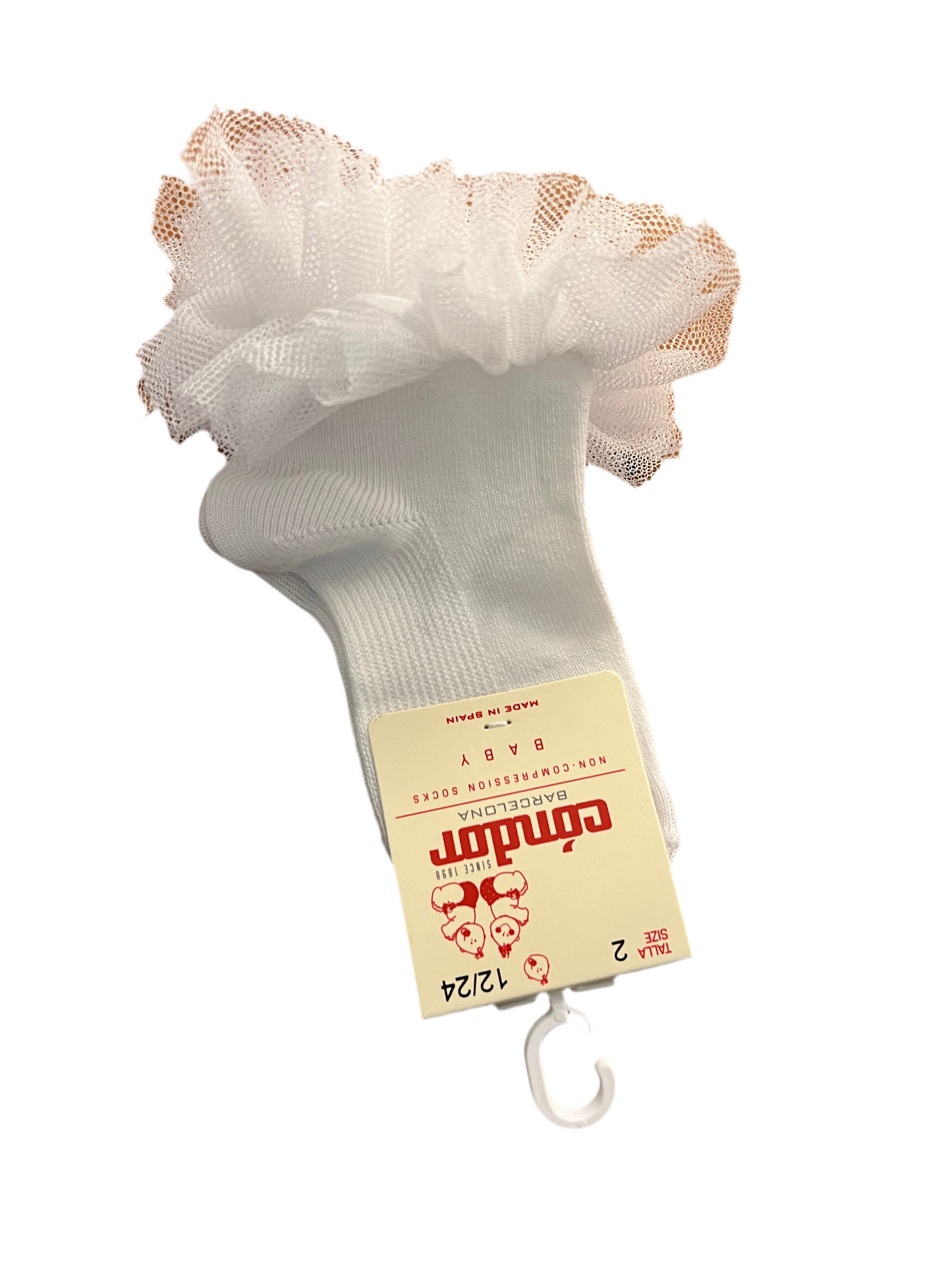 Calzino basso tulle bianco