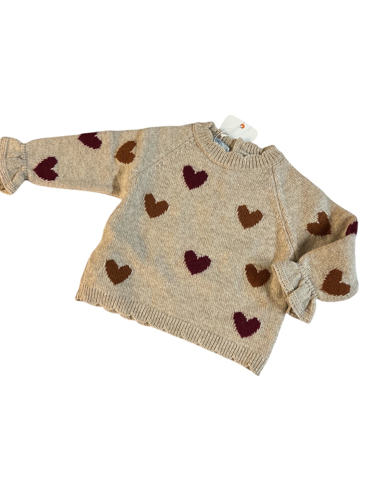 Maglioncino sabbia a cuori