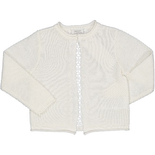 Cardigan elegante lavorato panna