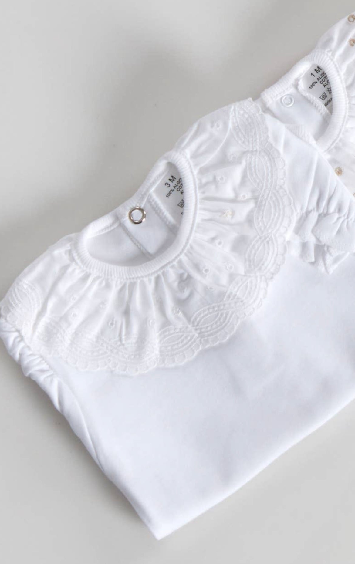 Body Manica Corta Bianco Colletto Ricamato infinito 04