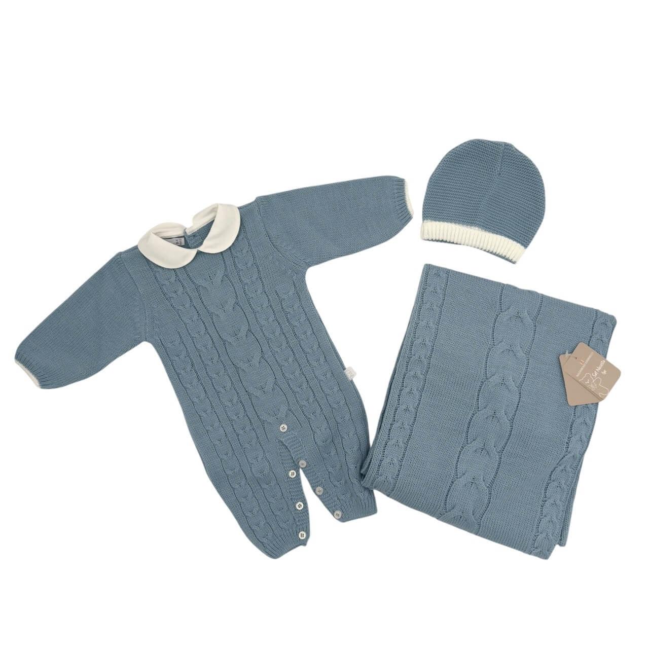 Tutina e Cappello Celetse treccia NG