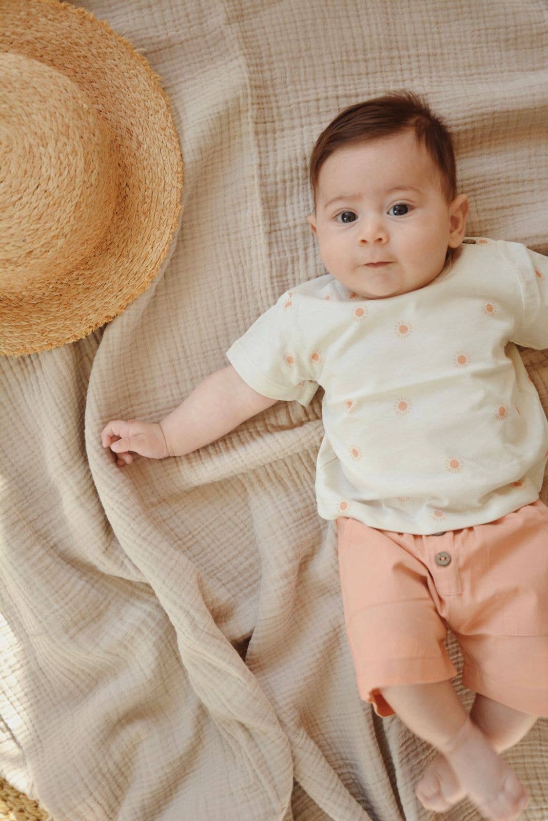 Pantaloncini per neonati/bambini Apricot 100% cotone OEKO-TEX