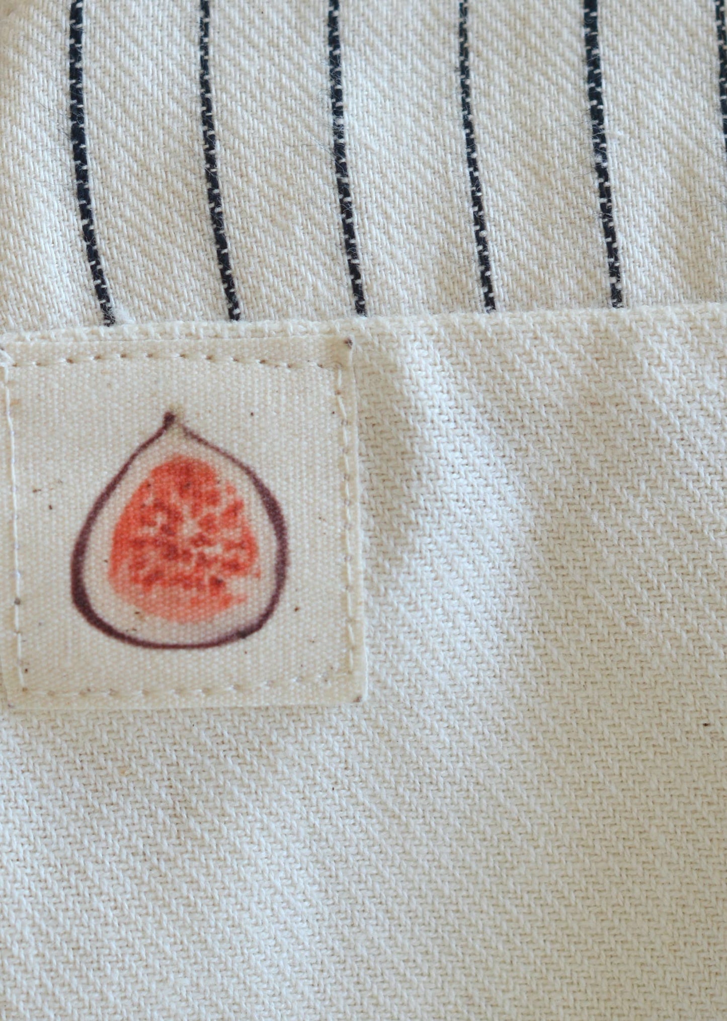 Salopette a righe per neonati/bambini Fig Detail 100% cotone panna