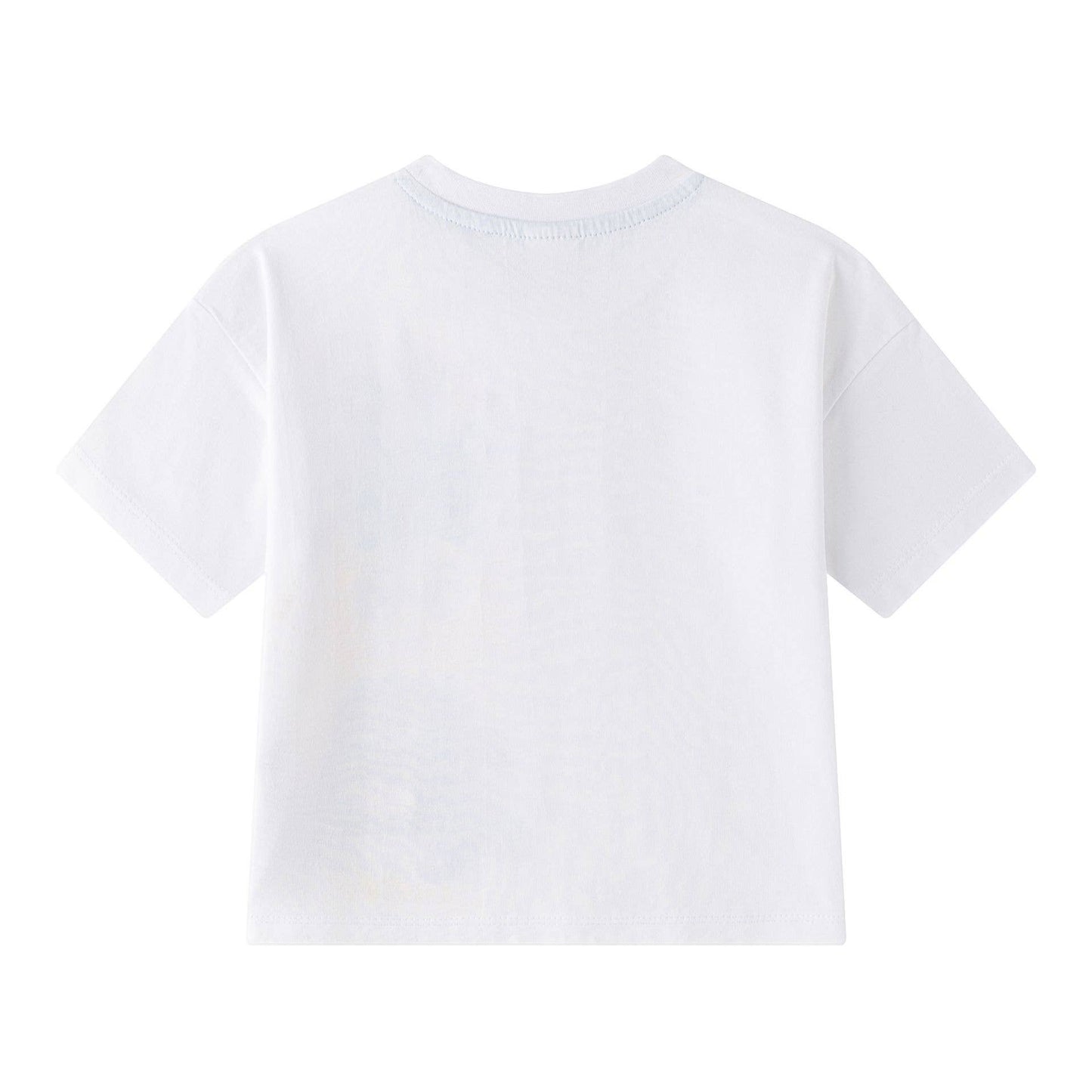 Maglietta a Maniche Corte Bianca 100%cotone per Bambino