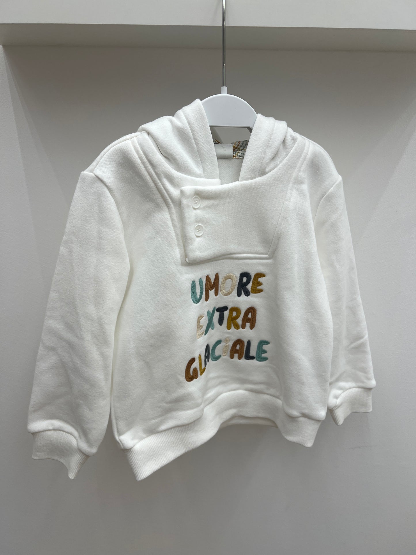 Felpa con cappuccio bianca