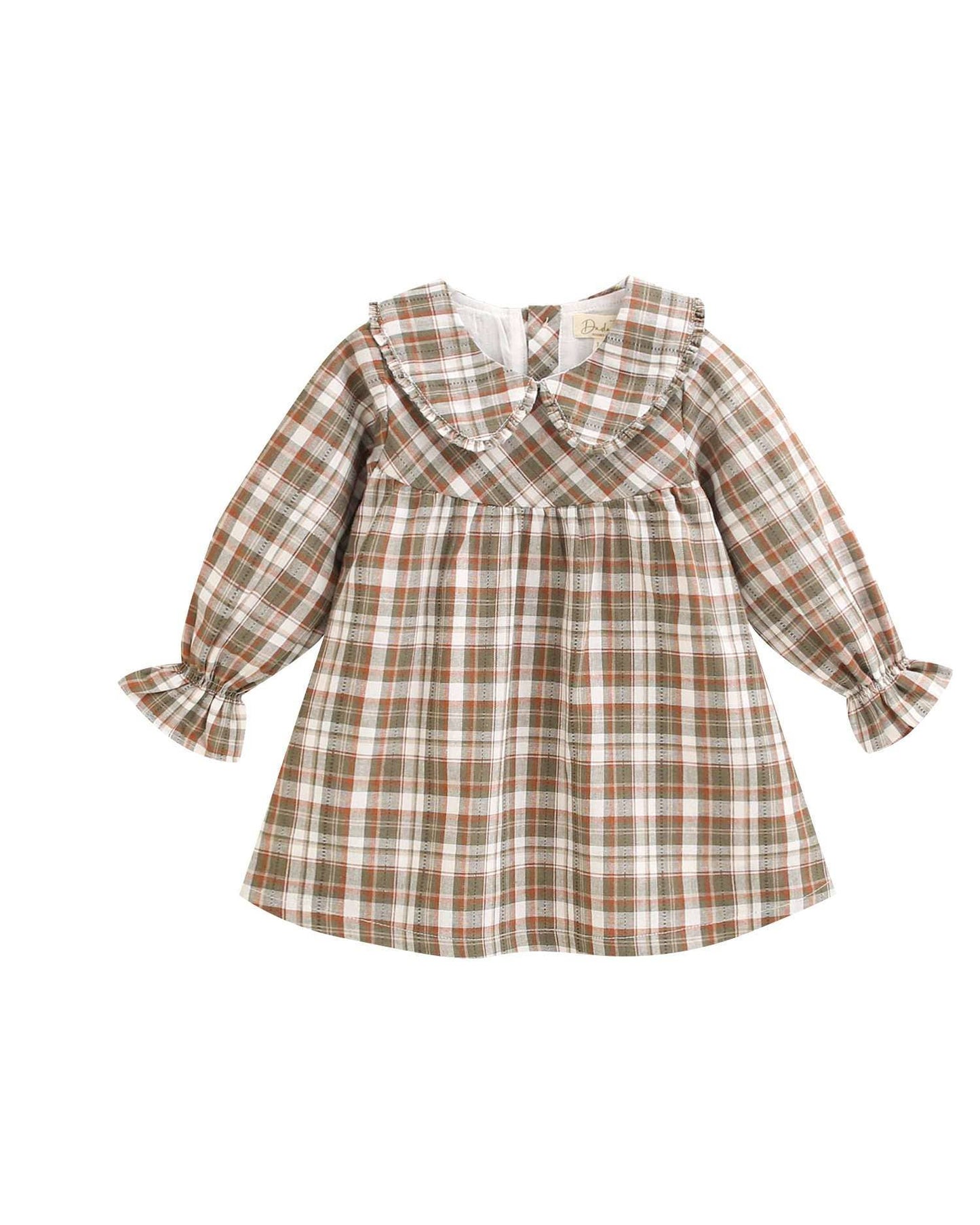 Vestito quadri marroni e verdi