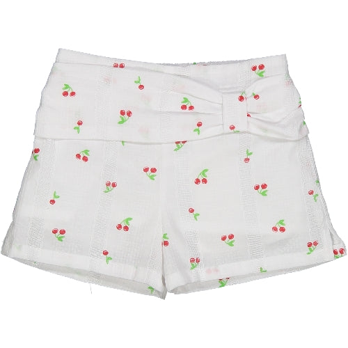 Short tessuto lavorato fantasia ciliegia