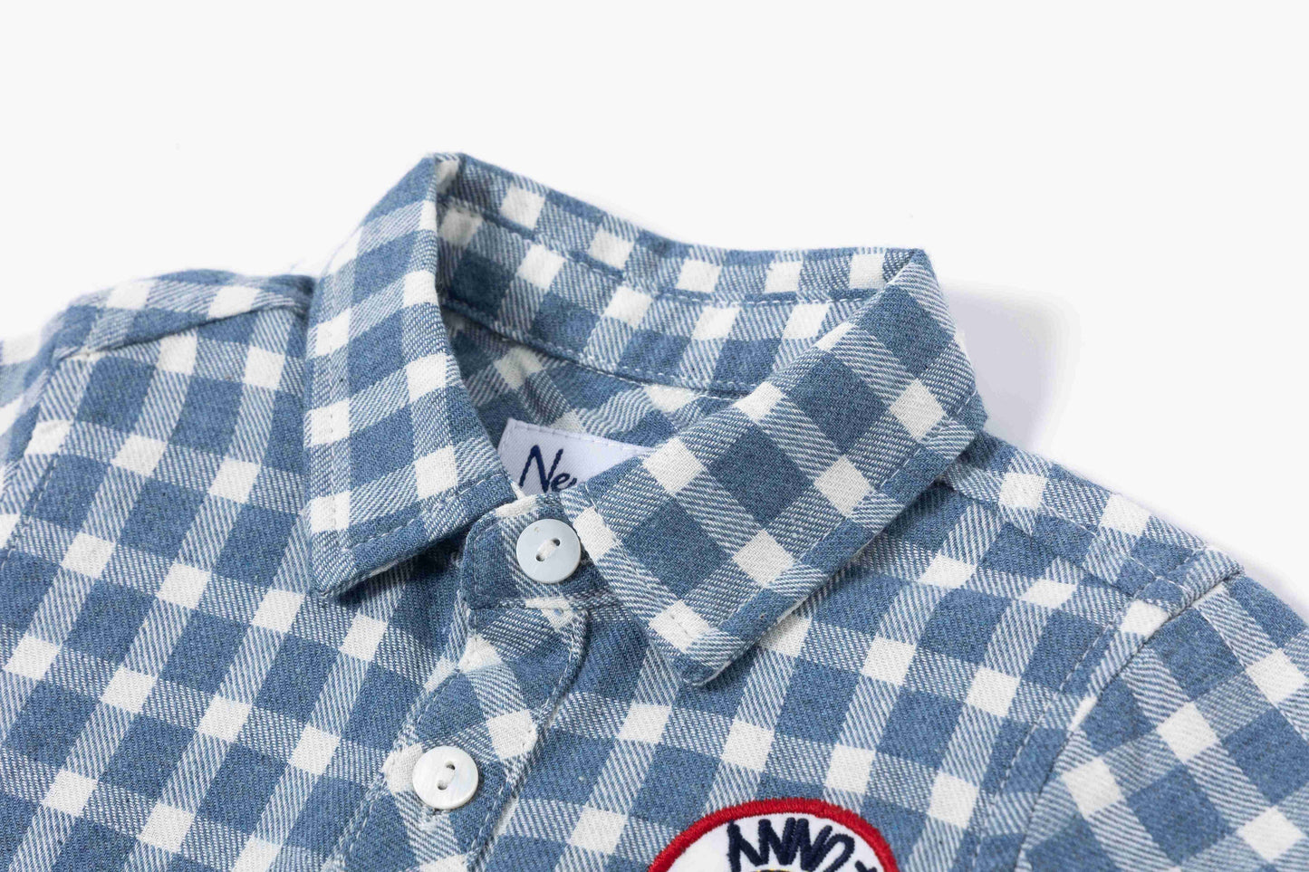 Camicia bambino a quadri blu