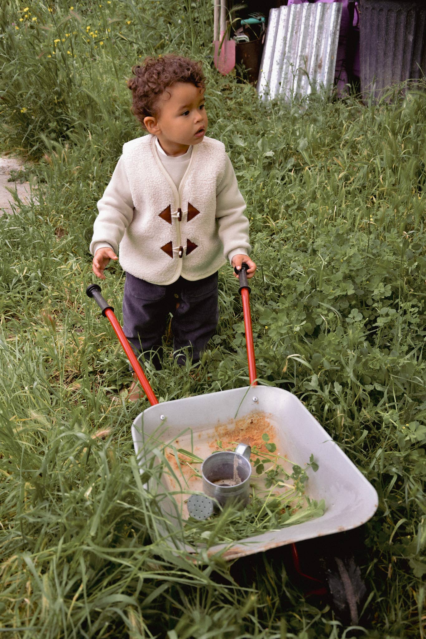 Gilet in peluche per neonati/bambini con fodera a quadretti OEKO-TEX
