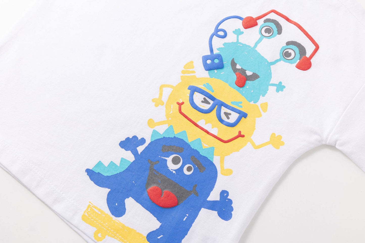 Maglietta a Maniche Corte Bianca 100%cotone per Bambino