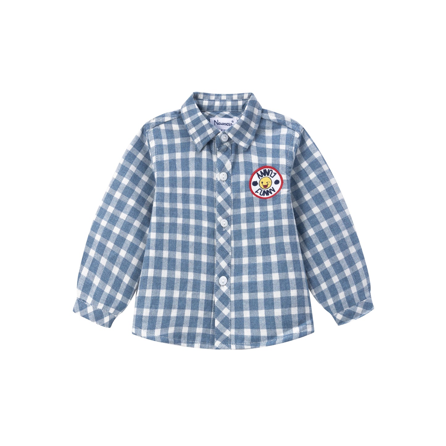 Camicia bambino a quadri blu