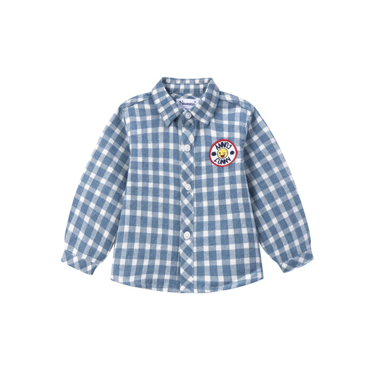 Camicia bambino a quadri blu