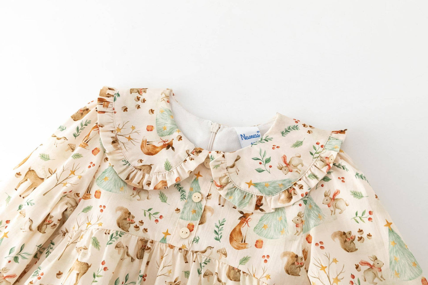 Abito Bosco maniche lunghe con colletto peter pan