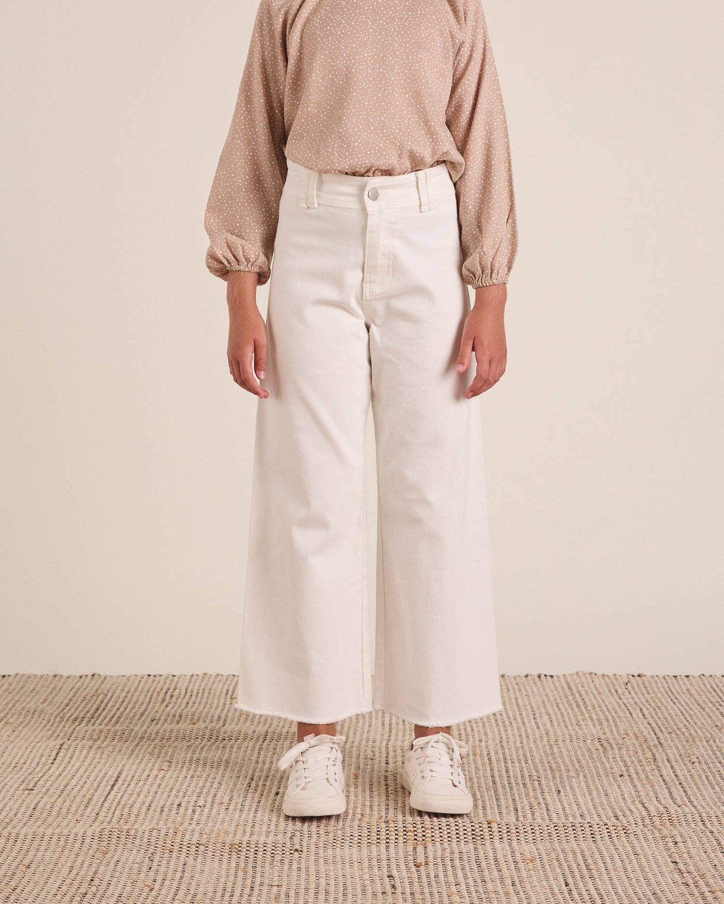 Pantaloni modello jeans bianchi da bambina