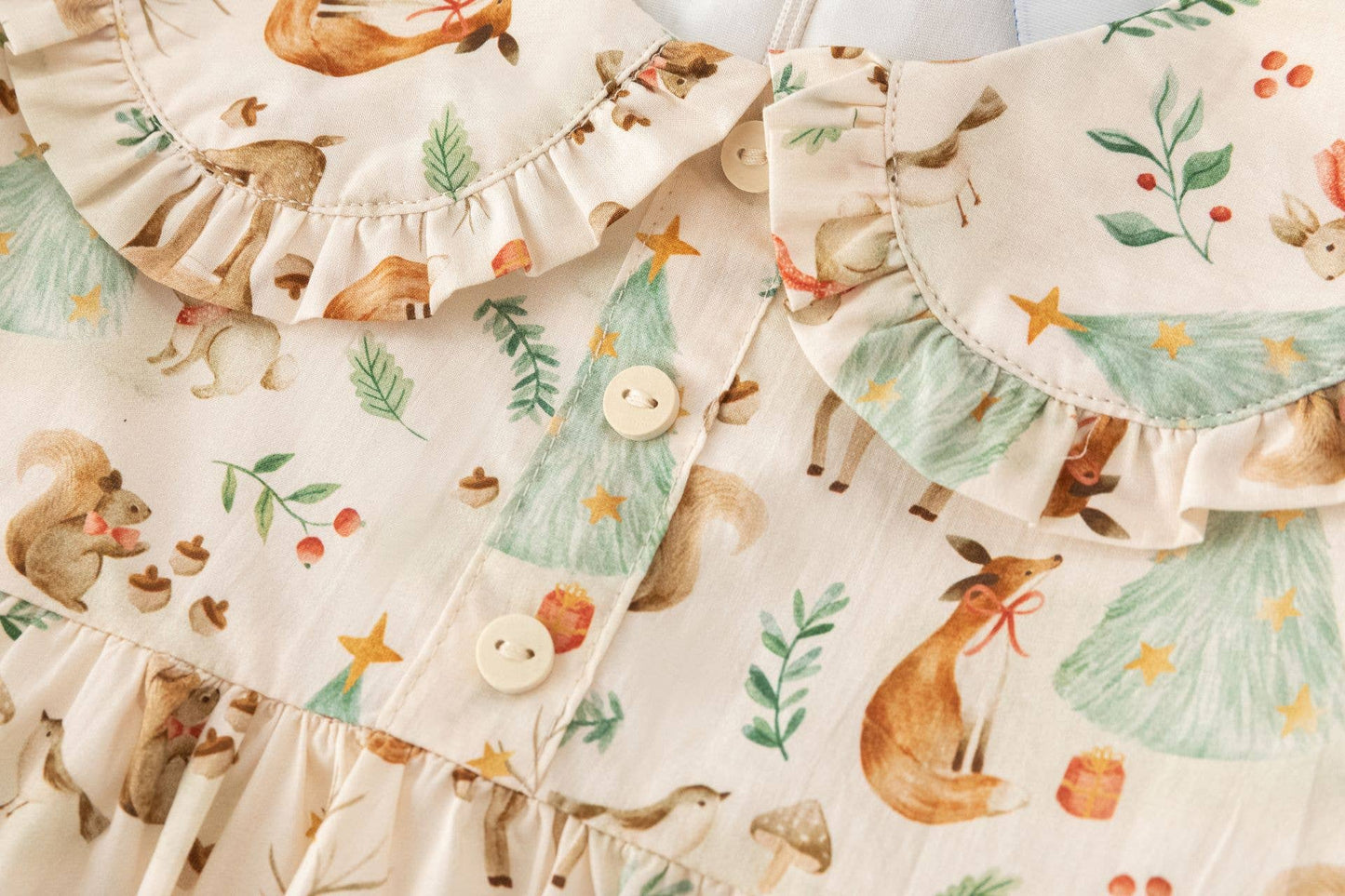 Abito Bosco maniche lunghe con colletto peter pan