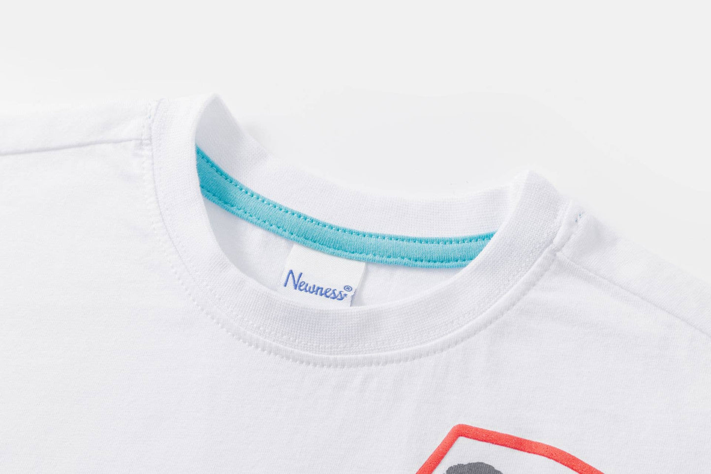 Maglietta a Maniche Corte Bianca 100%cotone per Bambino