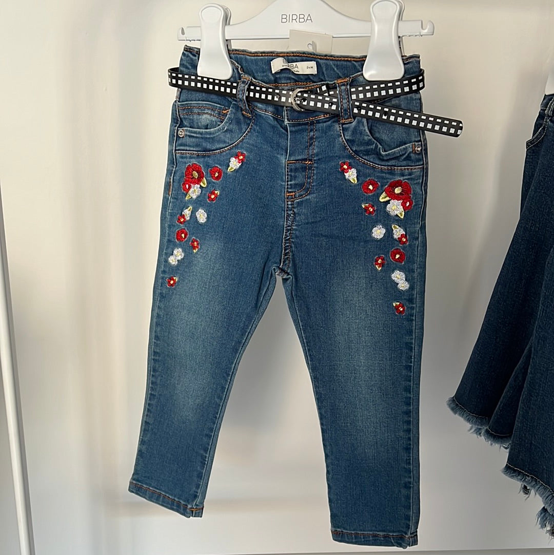 Jeans ricamo Fiore