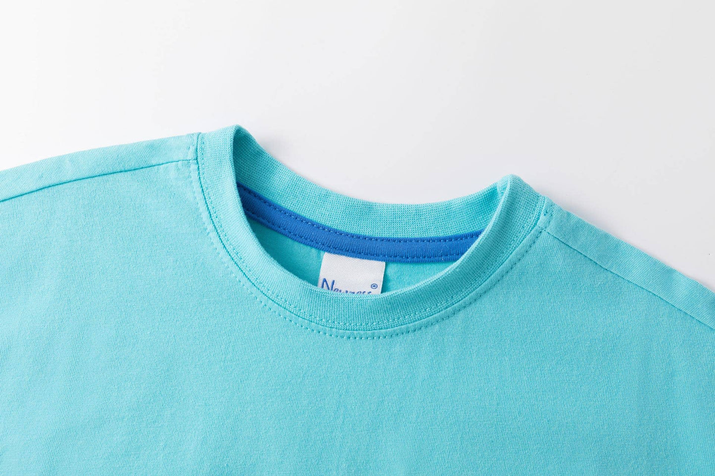 Maglietta a Maniche Corte Azzurro Chiaro 100% Cotone Bambino