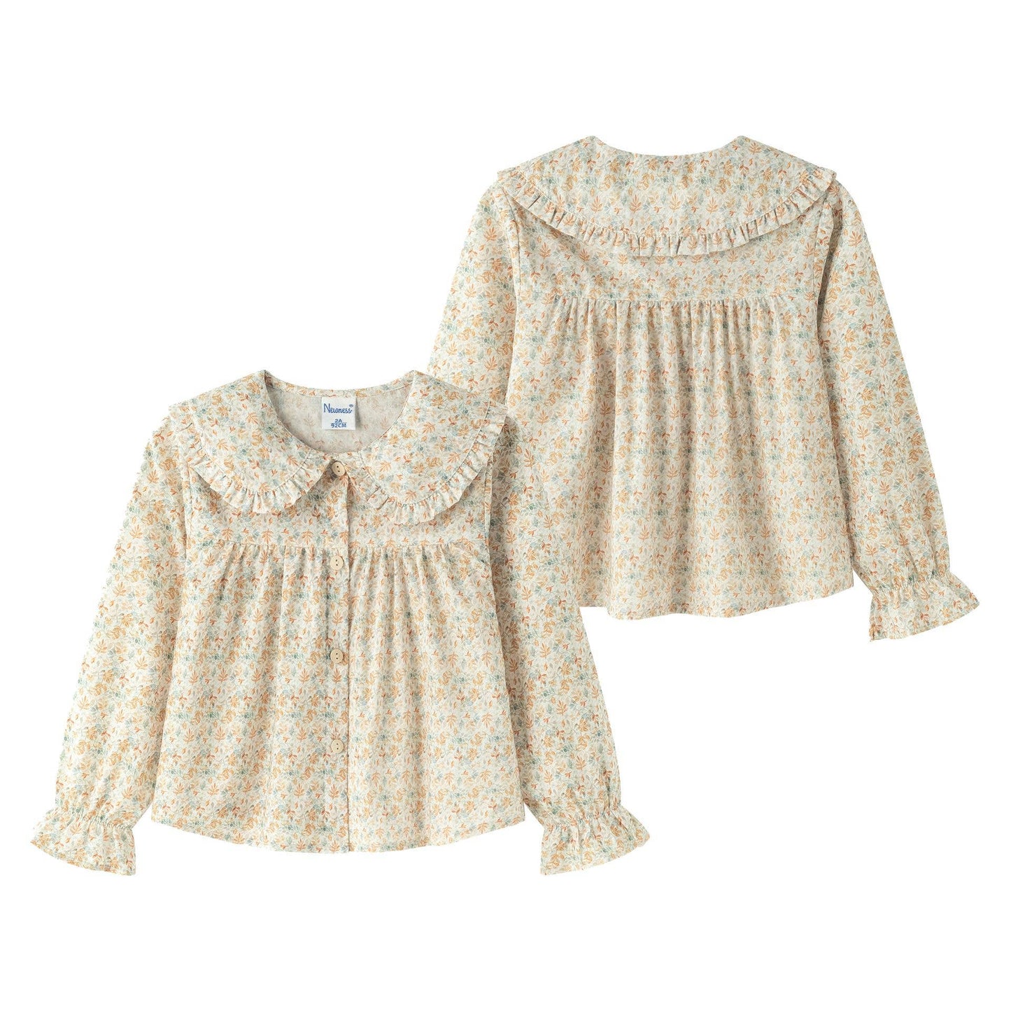 Blusa a maniche lunghe collo Peter Pan bambina