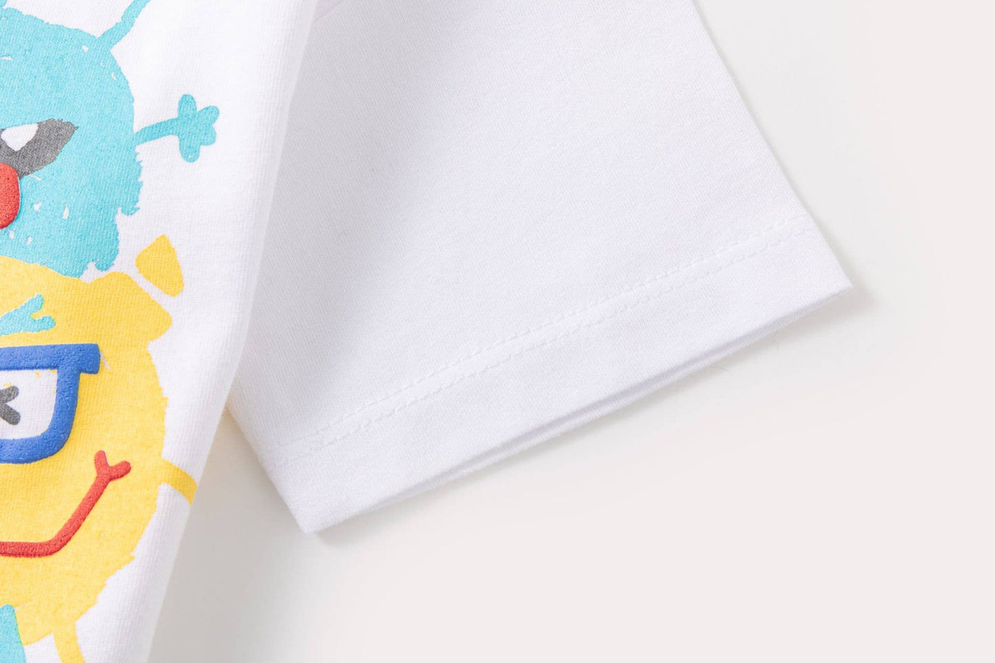 Maglietta a Maniche Corte Bianca 100%cotone per Bambino