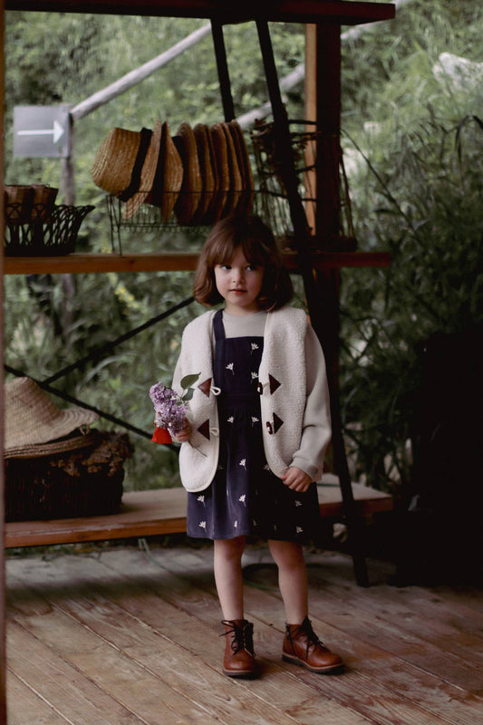 Gilet in peluche per neonati/bambini con fodera a quadretti OEKO-TEX