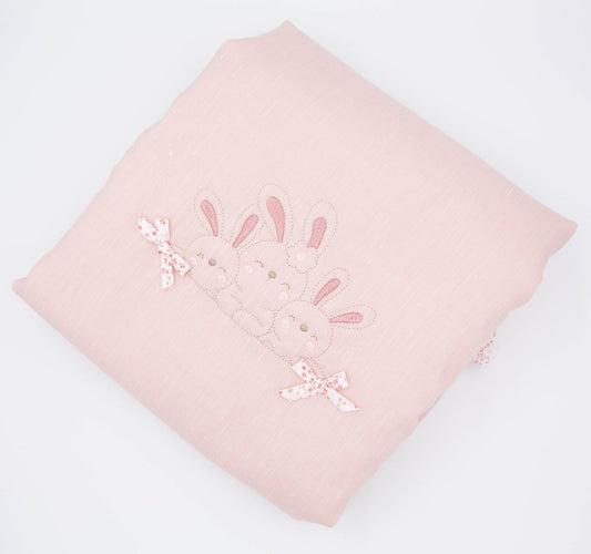 Coperta rosa bunny floreale 6020