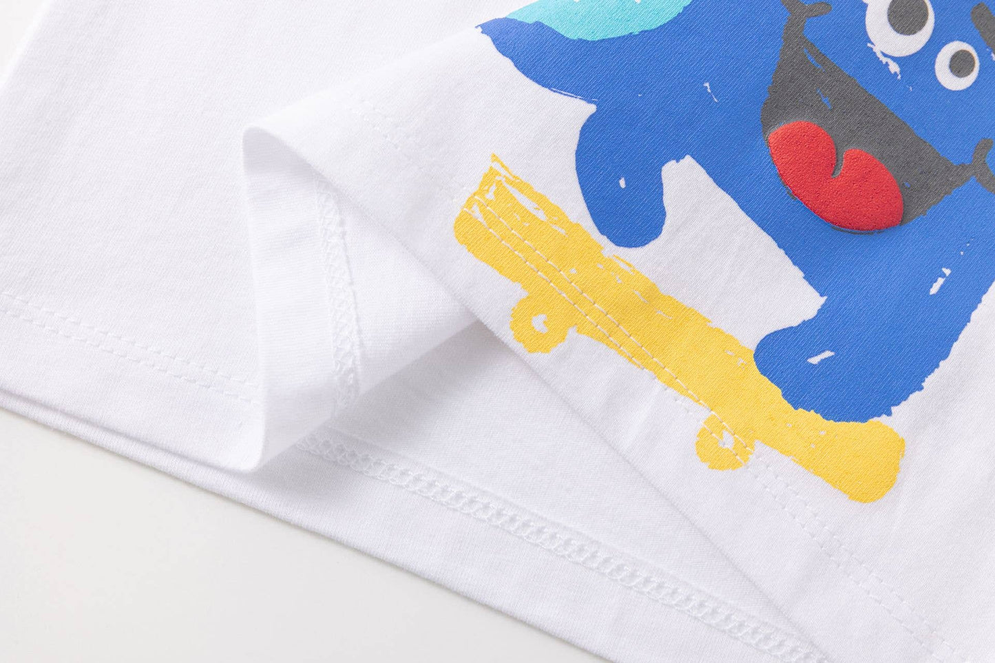 Maglietta a Maniche Corte Bianca 100%cotone per Bambino