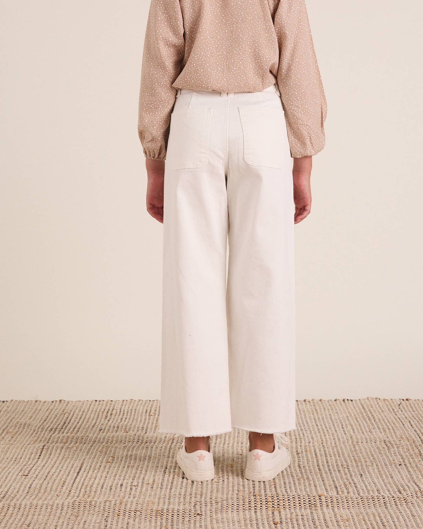 Pantaloni modello jeans bianchi da bambina