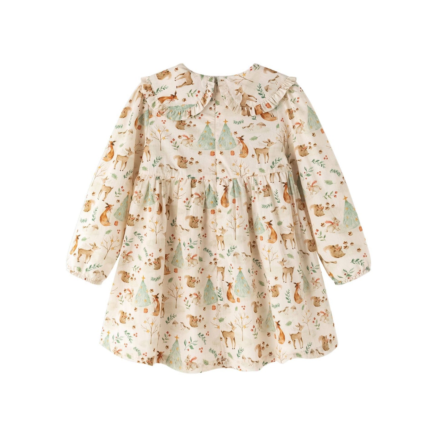 Abito Bosco maniche lunghe con colletto peter pan