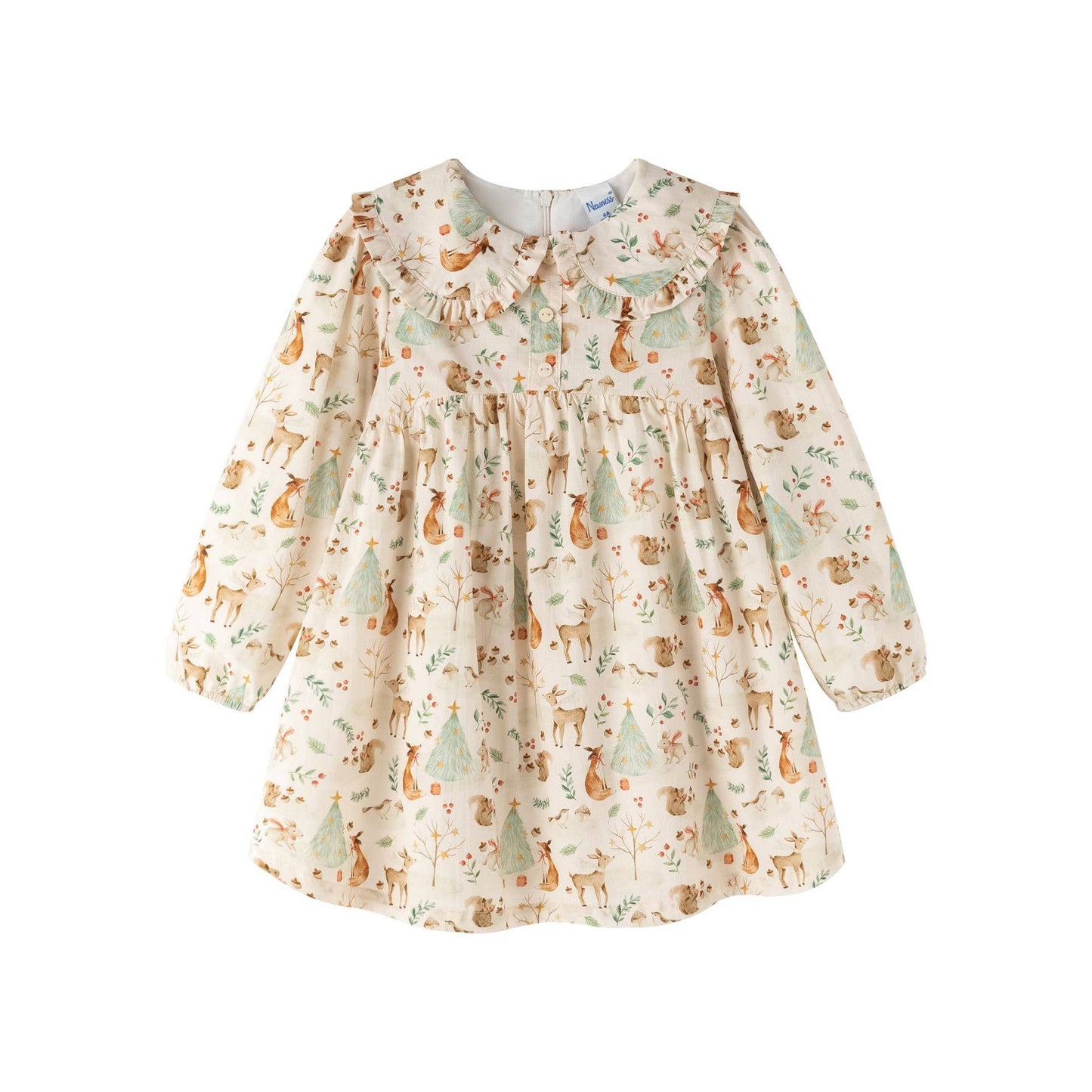 Abito Bosco maniche lunghe con colletto peter pan