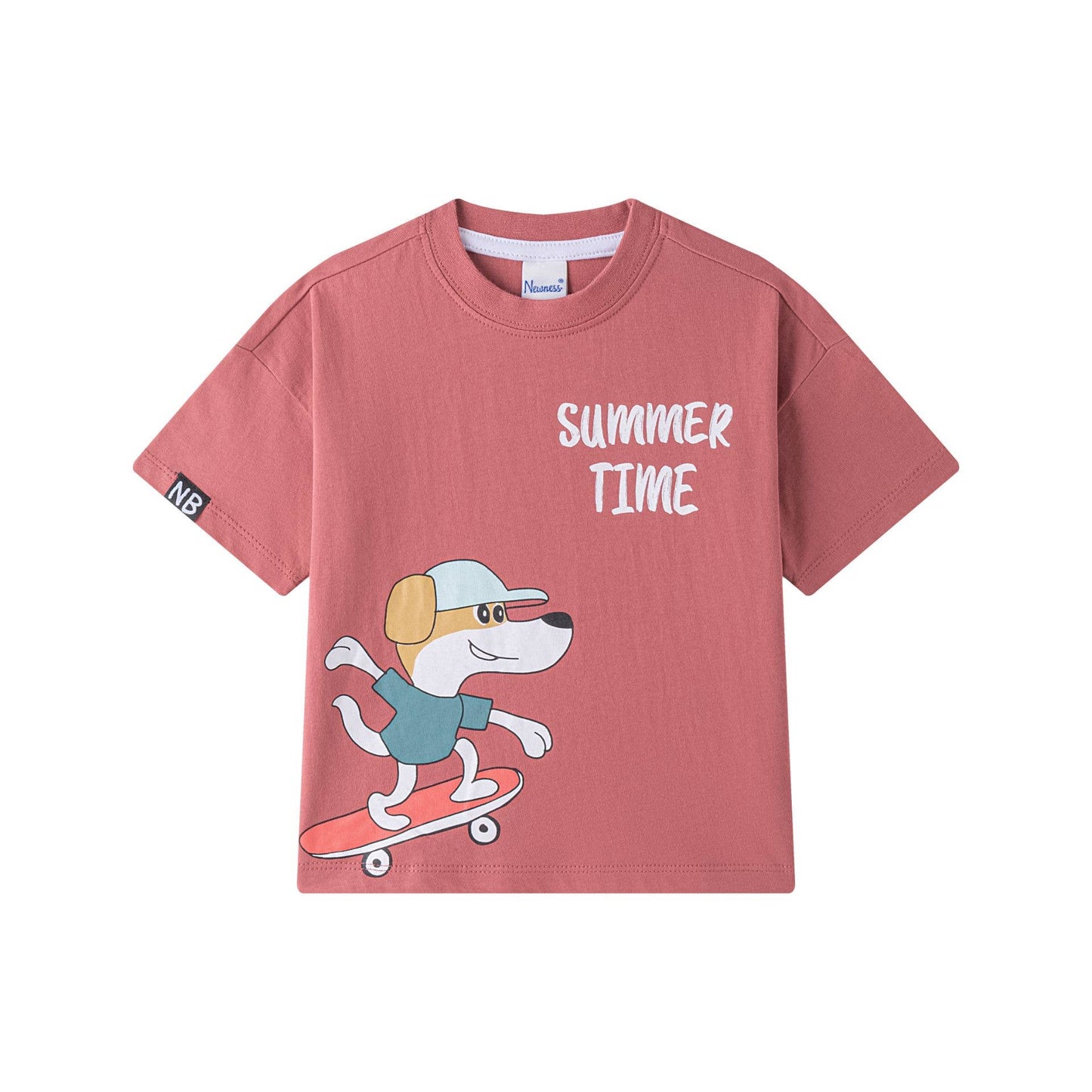 Maglietta a Maniche Corte Bordeaux 100% Cotone