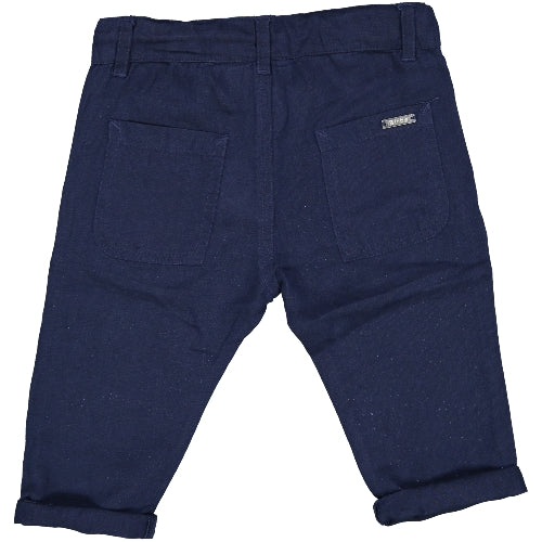 Pantalone Misto Lino Blu