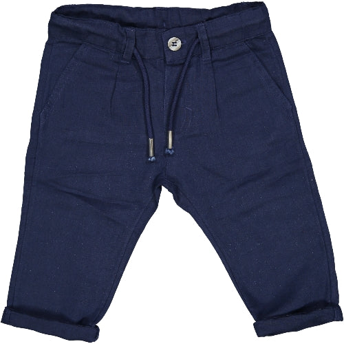 Pantalone Misto Lino Blu