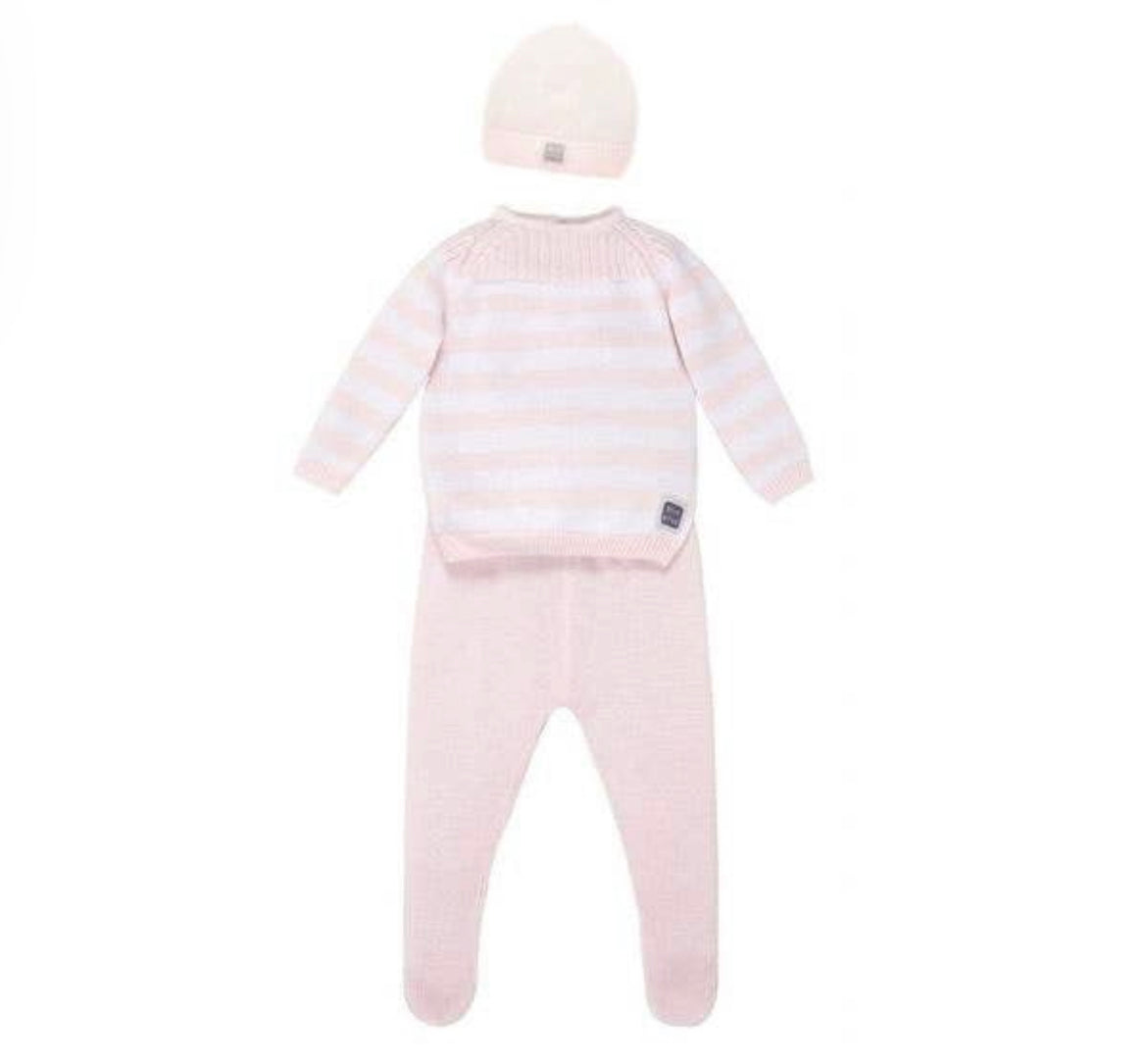 Set Cabrera con Cappello Rosa (3 Pezzi) 100% Cotone