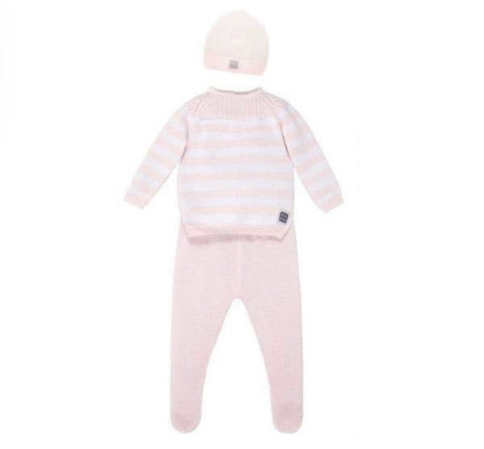 Set Cabrera con Cappello Rosa (3 Pezzi) 100% Cotone