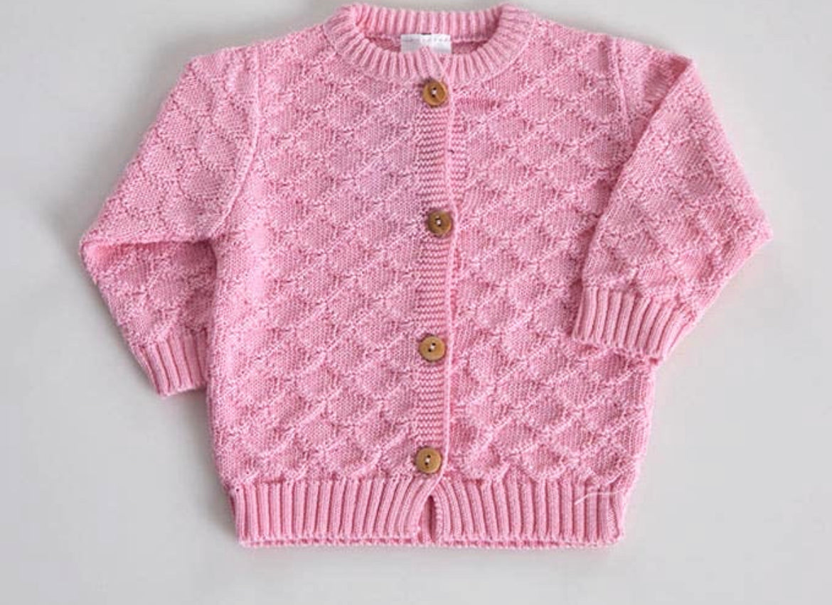 Cardigan Colorato Cotone Rosa